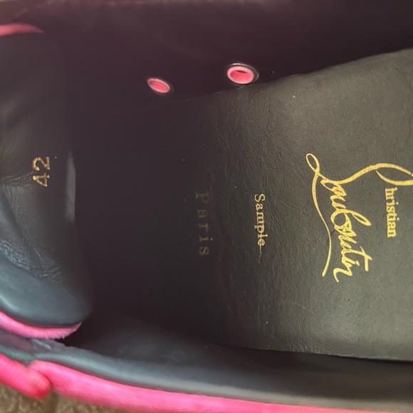 Christian Louboutin Hot Pink Spiked Sneakers size 42 - Picture 3 of 13
